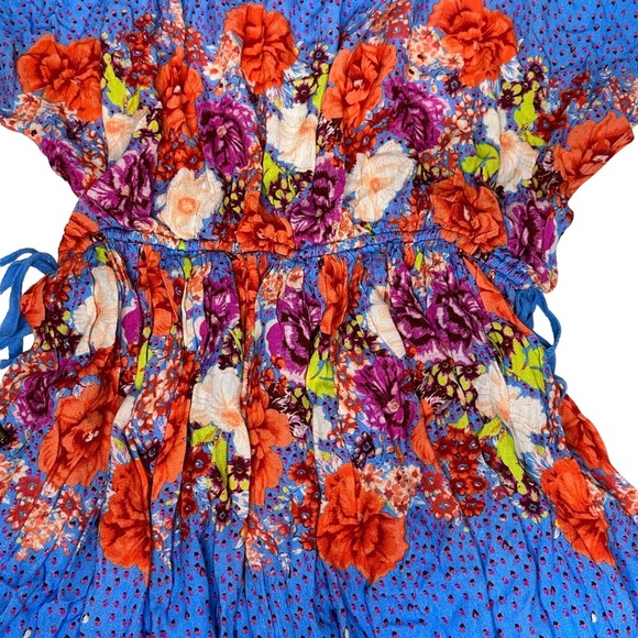 NWOT Free People Botanical Borders Mini Dress Blue small - Picture 13 of 13